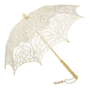 Kremowy parasol Von Lilienfeld Lace Vivienne, ø 75 cm