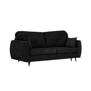 Czarna 3-osobowa sofa rozkładana ze schowkiem Kooko Home Bluzz