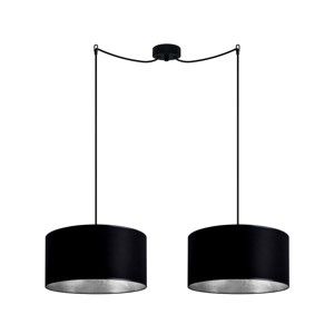 Czarna podwójna lampa wisząca z wnętrzem w kolorze srebra Sotto Luce Mika, ⌀ 36 cm
