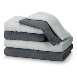 Szare bawełniane ręczniki zestaw 6 szt. frotte Rubrum – AmeliaHome