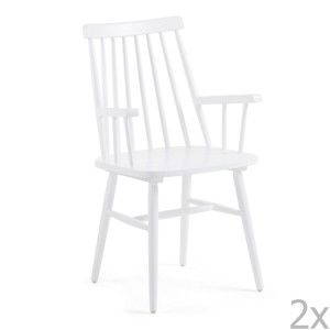 Zestaw 2 białych krzeseł do jadalni La Forma Kristie