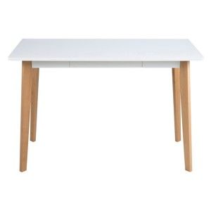 Biały drewniany stół z szufladą Actona Raven
