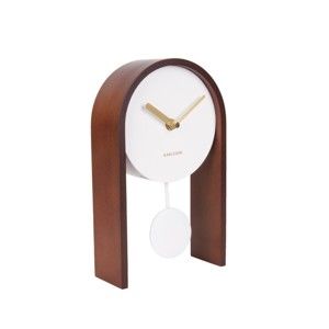 Zegar stołowy z drewnem brzozy Karlsson Smart Pendulum Dark