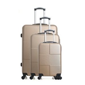 Komplet 3 walizek podróżnych na kółkach w kolorze złota Hero Coronado