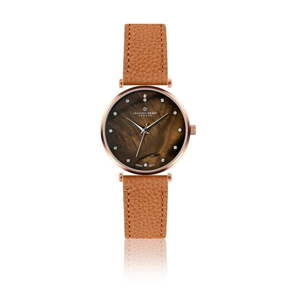 Damski zegarek z brązowym paskiem ze skóry naturalnej Frederic Graff Lychee