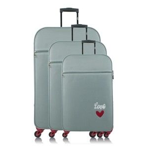 Zestaw 3 jasnoniebieskich walizek na kółkach INFINITIF Love