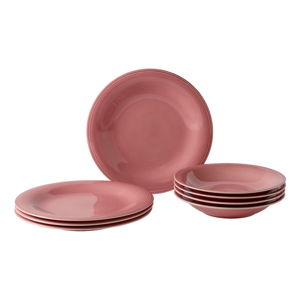 8-częściowy różowy zestaw talerzy z porcelany Like by Villeroy & Boch Group