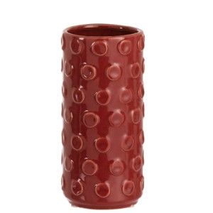 Czerwony wazon ceramiczny J-Line Spheres, wys. 23 cm