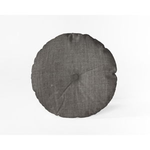 Szara poduszka Linen Couture Cojin Redondo Cool Grey, ⌀ 45 cm