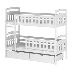 Białe łóżko piętrowe ze schowkiem 90x190 cm Ignas - Lano Meble