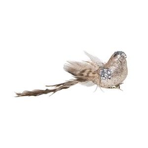 Dekoracja świąteczna w srebrnej barwie w kształcie ptaszka z klipsem Butlers Birdy