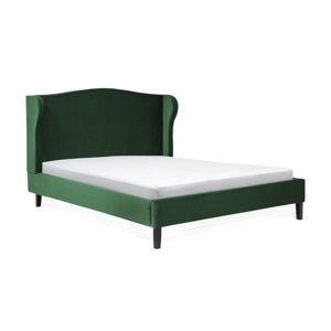 Zielone łóżko z drewna bukowego z czarnymi nogami Vivonita Windsor, 160x200 cm