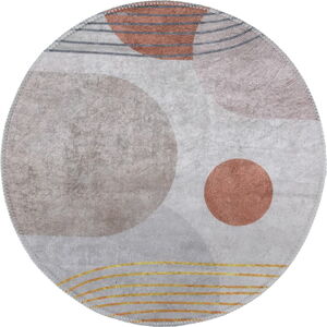 Pomarańczowy/kremowy okrągły dywan odpowiedni do prania ø 120 cm Yuvarlak – Vitaus
