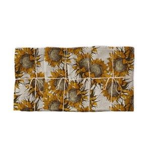 Zestaw 4 serwetek tekstylnych z domieszką lnu Linen Couture Sunflower, szer. 40 cm