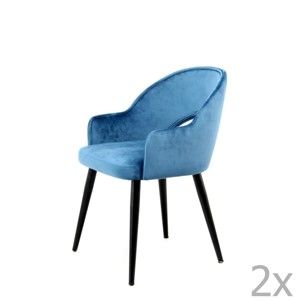 Komplet 2 niebieskich krzeseł 360 Living Veit
