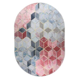 Różowo-jasnoszary dywan odpowiedni do prania 80x120 cm – Vitaus