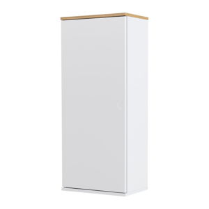 Biała 1-drzwiowa szafka z 3 półkami Tenzo Dot, wys. 95 cm