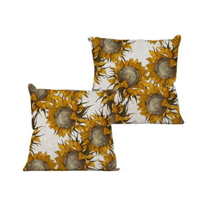 Beżowa poduszka z motywem słoneczników Really Nice Things Sunflower, 45x45 cm