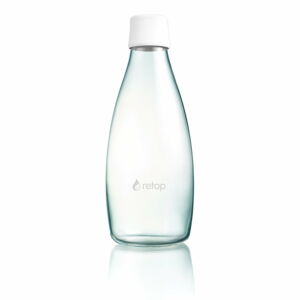 Biała szklana butelka ReTap z dożywotnią gwarancją, 800 ml