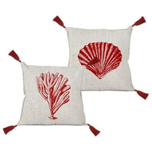 Poduszka Linen Couture Borlas Red Corals, 45x45 cm