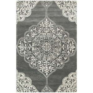 Szary dywan futftowany ręcznie Bakero Kirman, 183x122 cm