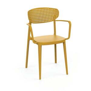 Żółte plastikowe krzesło ogrodowe Aire – Rojaplast