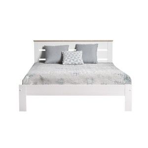 Białe łóżko 1-osobowe z litego drewna sosnowego Marckeric Jade, 140x190 cm