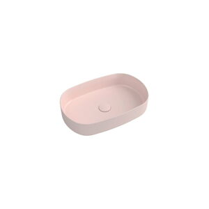 Różowa umywalka ceramiczna Sapho Infinity Oval, 55x36 cm