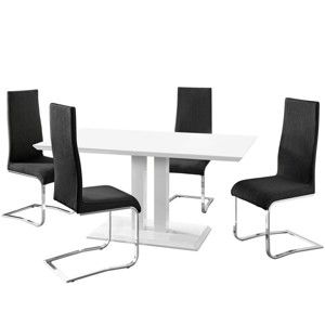 Zestaw stołu i 4 czarnych krzeseł Støraa Mai