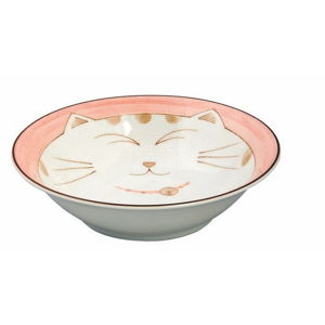 Różowa porcelanowa miska Tokyo Design Studio Kawaii Cat, 450 ml