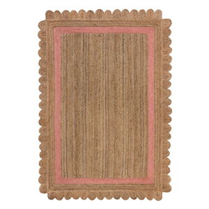 Różowy/naturalny dywan z juty tkany ręcznie 120x170 cm Grace – Flair Rugs