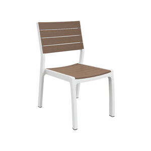 Biało-brązowe plastikowe krzesło ogrodowe Harmony – Keter