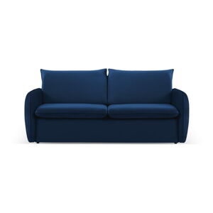 Ciemnoniebieska aksamitna rozkładana sofa 194 cm Vienna – Cosmopolitan Design