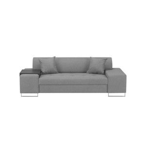 Jasnoszara sofa 3-osobowa z nogami w srebrnej barwie Cosmopolitan Design Orlando
