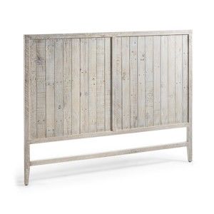 Drewniany zagłówek łóżka z białą patyną La Forma Woody, dł. 174 cm