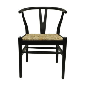 Czarne krzesło z drewna mahońowego Wishbone – HSM collection