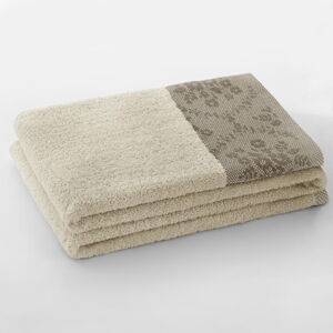 Beżowy bawełniany ręcznik kąpielowy frotte 70x140 cm Crea – AmeliaHome