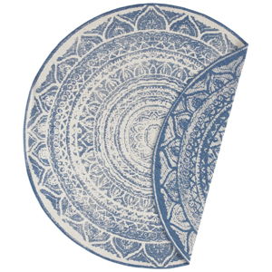 Niebiesko-kremowy dywan odpowiedni na zewnątrz Bougari Siruma, ø 200 cm