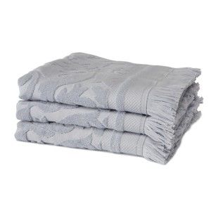 Zestaw 3 jasnoniebieskich ręczników z organicznej bawełny Seahorse, 60x110 cm