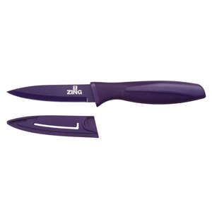 Fioletowy nóż z osłoną ostrza Premier Housewares Zing, 8,9 cm