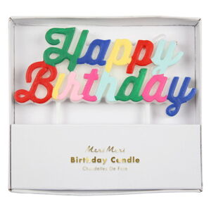 Świeczka na tort Multicolor Happy Birthday – Meri Meri