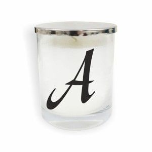 Biało-czarna świeczka North Carolina Scandinavian Home Decors Monogram Glass Candle A V2
