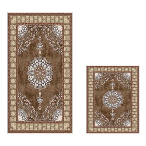 Brązowe dywaniki łazienkowe zestaw 2 szt. 60x100 cm – Foutastic