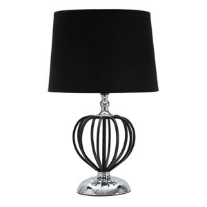 Czarna/srebrna lampa stołowa z tekstylnym kloszem (wysokość 44,5 cm) Darky – Mauro Ferretti