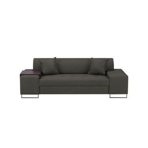 Grafitowa sofa 3-osobowa z nogami w czarnej barwie Cosmopolitan Design Orlando