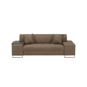 Jasnobrązowa sofa 3-osobowa z nogami w czarnej barwie Cosmopolitan Design Orlando