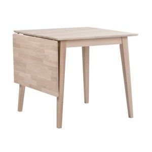 Lakierowany matowy stół z drewna dębowego z opuszczanym blatem Rowico Mimi, 80 x 80 cm