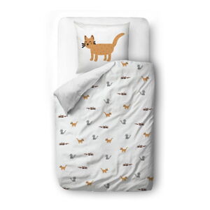 Pościel dziecięca do łóżeczka z satyny bawełnianej 100x130 cm Cats – Butter Kings