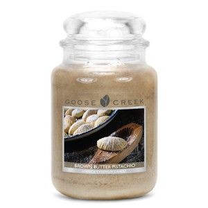 Świeczka zapachowa w szklanym pojemniku Goose Creek Masło pistacjowe, 150 godz. palenia