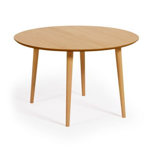 Naturalny rozkładany stół w dekorze dębu ø 120 cm Oqui – Kave Home